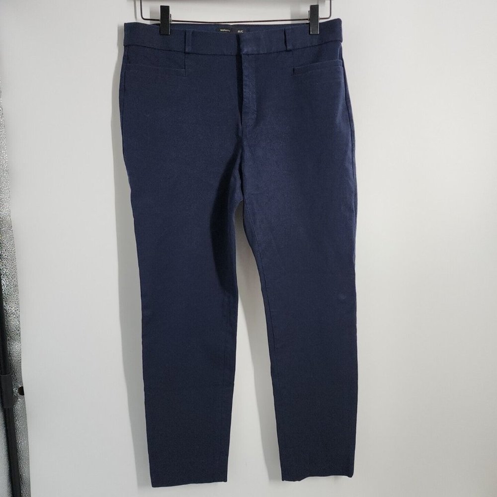 Banana Republic Sloan Ankle Trouser Pants Womens 8 Straight Leg Slim Blue Dress